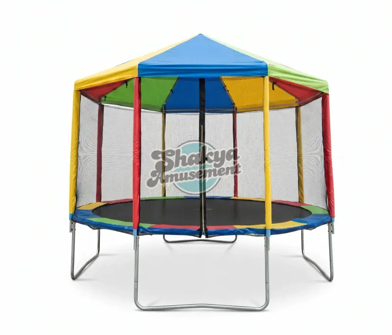 12-Foot Kids Trampoline with Roof (T6)